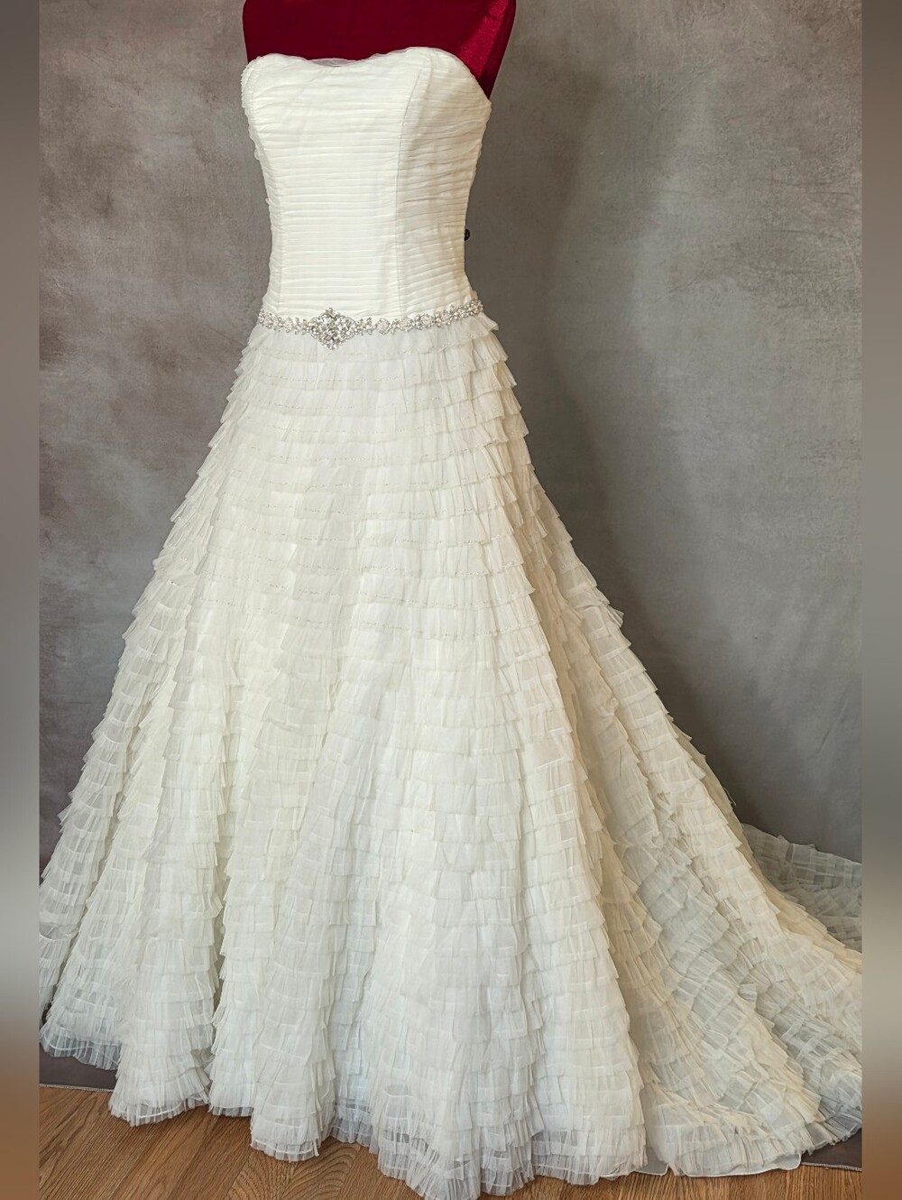 Strapless Ruffled A-Line Wedding Dress, Galina Signature!